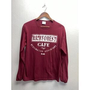 Rainforest Cafe Shirt Destination Adventure Orlando Long Sleeve Red Tee Medium